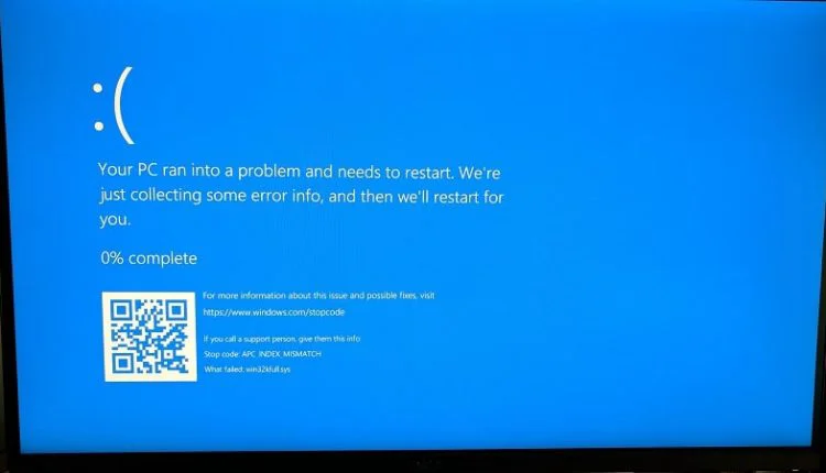 APC_INDEX_MISMATCH Windows 10