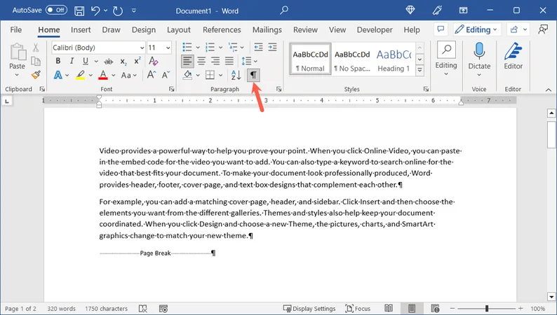 Cómo eliminar saltos de página en documentos de Microsoft Word