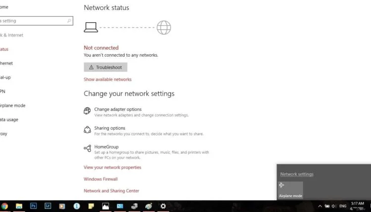Falta el icono de Wi-Fi en la bandeja del sistema Portátil con Windows 10
