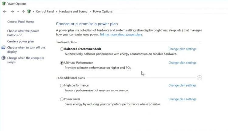 Modo de rendimiento definitivo en Windows 10