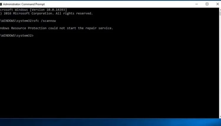 Protección de recursos de Windows no pudo iniciar el servicio de reparación