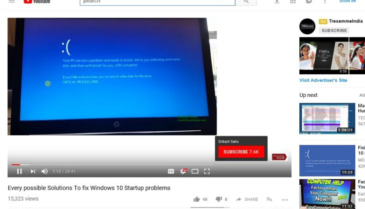YouTube funciona lento en Microsoft Edge windows 10