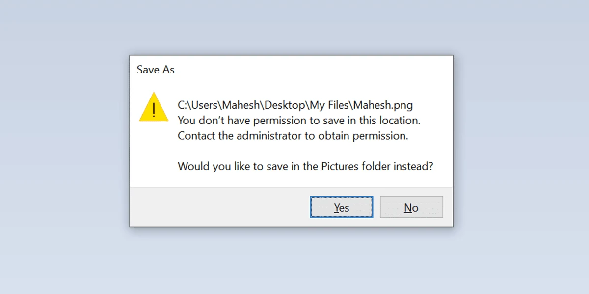 8 formas de corregir el error "No tiene permiso para guardar en esta ubicación" en Windows