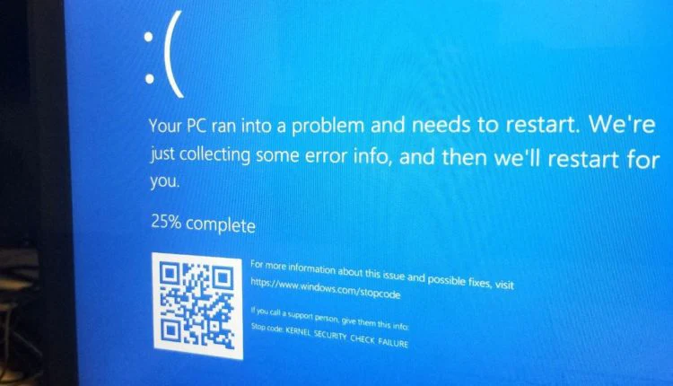 Error de comprobación de seguridad del kernel