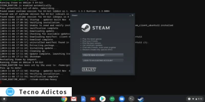 Función de inicio de Steam de Chromeos