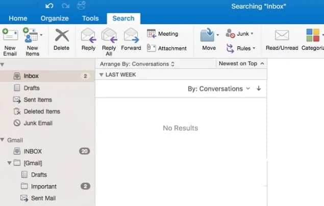 La búsqueda de Outlook 2016 no funciona