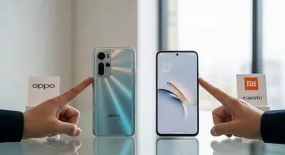 Analista tecnológico compara Oppo y Xiaomi en escritorio de vidrio